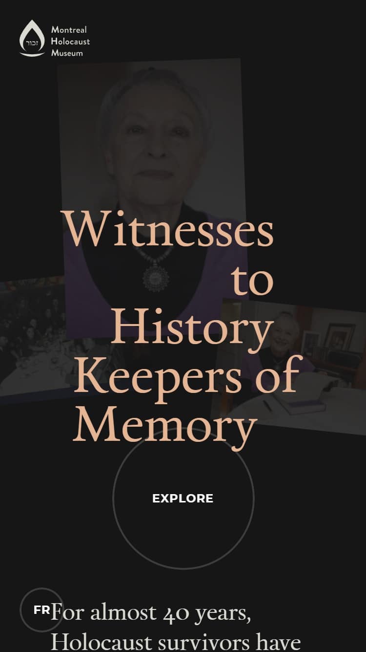 Die Ausstellung des Montreal Holocaust Museum Witnesses to History -  Keepers of Memory